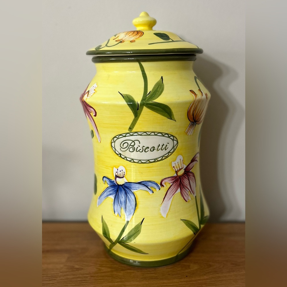 Vintage Ceramic Handmade for Nonni’s Biscotti Jar